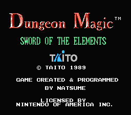 Dungeon Magic: Sword of the Elements title screenshot
